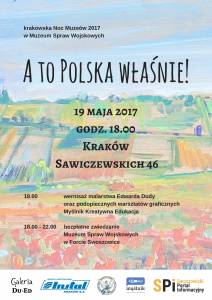 Krakowska Noc Muzeów 2017 w Muzeum Spraw Wojskowych. Plakat